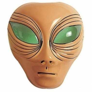 Alien verkleed masker bruin volwassenen carnavalskleding valkenswaard