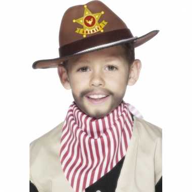 Bruine cowboy hoed kids carnavalskleding Valkenswaard