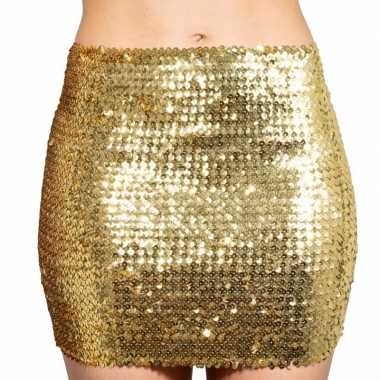 Gouden glitter pailletten disco rokje dames carnavalskleding valkensw