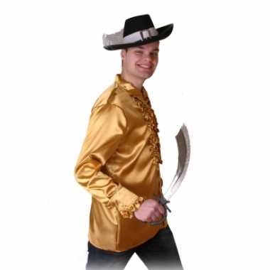 Gouden piraten ruches shirt heren carnavalskleding Valkenswaard