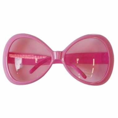 Grote roze carnavalsbril carnavalskleding Valkenswaard