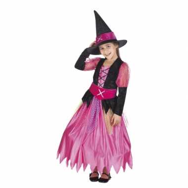Halloween roze heksen carnavalskleding meisjes valkenswaard