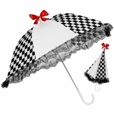 Harlekijn paraplu zwart wit carnavalskleding Valkenswaard