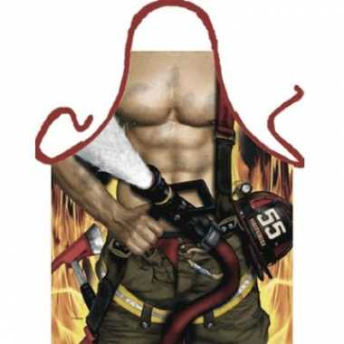 Kado artikelen schort Brandweerman carnavalskleding Valkenswaard