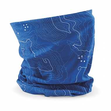 Multifunctionele morf sjaal blauw contour print volwassen carnavalskleding valkenswaard