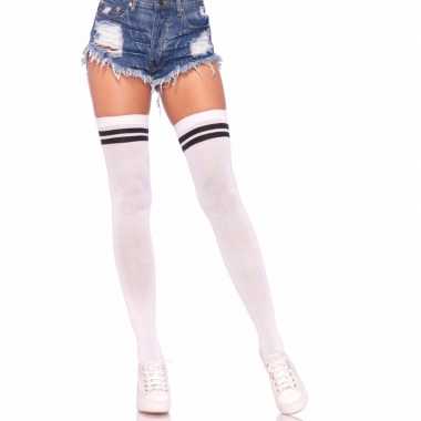 Overknee sokken wit/zwart dames carnavalskleding valkenswaard