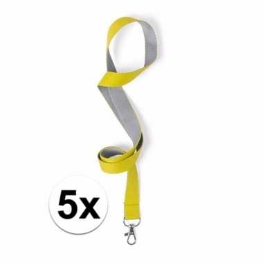 Polyester keycords geel/grijs x carnavalskleding valkenswaard