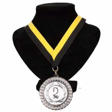 Roda jc kleuren medaille nr. lint geel zwart carnavalskleding valkens