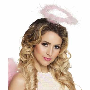 Roze engel verkleed diadeem/tiara halo carnavalskleding valkenswaard