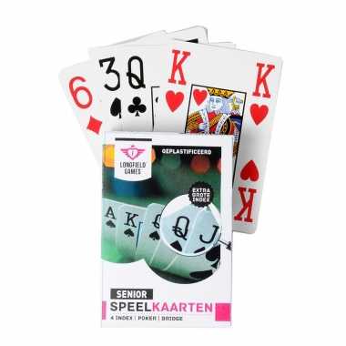 X senior speelkaarten plastic poker/bridge/kaartspel carnavalskleding valkenswaard