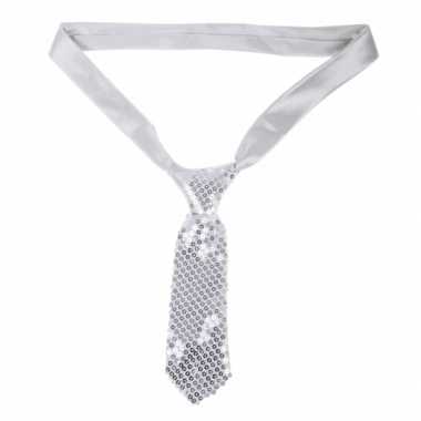 Zilveren stropdas bling bling carnavalskleding Valkenswaard