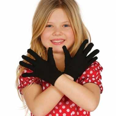 Zwarte verkleed handschoenen kinderen carnavalskleding valkenswaard