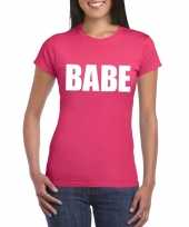 Babe tekst t-shirt roze dames