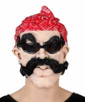 Biker masker snor bril