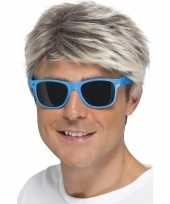 Blauwe neon feestbril volwassenen