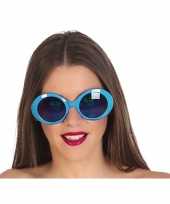 Blauwe ronde verkleed zonnebril