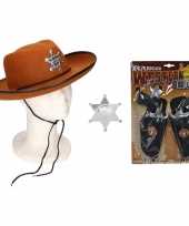 Cowboy accessoire set bruin kinderen