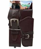 Cowboy western holster zwart brede riem verkleed accessoire