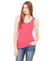 Dames rib tanktops roze