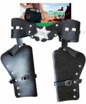 Dubbele sheriff cowboy holsters verkleed accessoire
