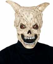 Duivel schedel hoorns horror masker latex