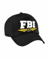 Fbi agent tekst pet baseball cap zwart kinderen