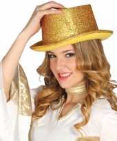 Feest hoge hoed goud glitters