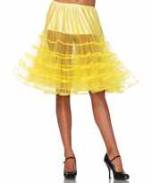 Fifties thema lange petticoat geel dames
