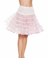 Fifties thema lange petticoat licht roze dames