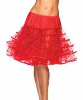 Fifties thema lange petticoat rood dames