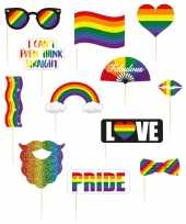 Foto prop set regenboog rainbow pride vlag stokjes