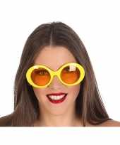 Gele ronde verkleed zonnebril