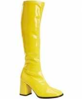 Glimmende gele laarzen dames