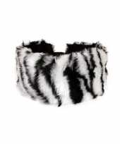 Haarband pluche zebra dieren print dames