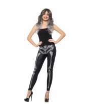 Halloween zwarte legging skelet opdruk dames