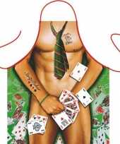 Kado artikelen schort strip poker man