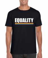 Lgbt-shirt zwart equality heren