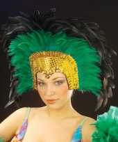 Luxe groene veren tooi dames