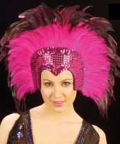 Luxe roze veren tooi dames