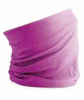 Multifunctionele morf sjaal roze geometrische print volwassen