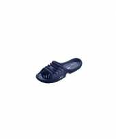 Navy gekleurde campingslippers dames