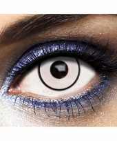 Party dag kleurlenzen manson wit zwarte rand