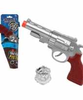 Politie speelgoed pistool zilver