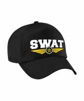 Politie swat team logo pet zwart kinderen