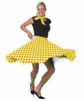 Rock roll verkleed rok geel