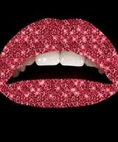 Rode lip tattoeage glitters