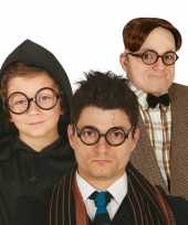 Ronde zwarte nerd verkleed bril zonder glazen