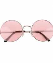 Roze hippie bril grote glazen