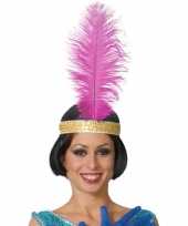 Roze pauwenveer charleston jaren verkleed accessoire