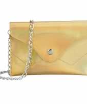 Schoudertasje handtasje metallic goud